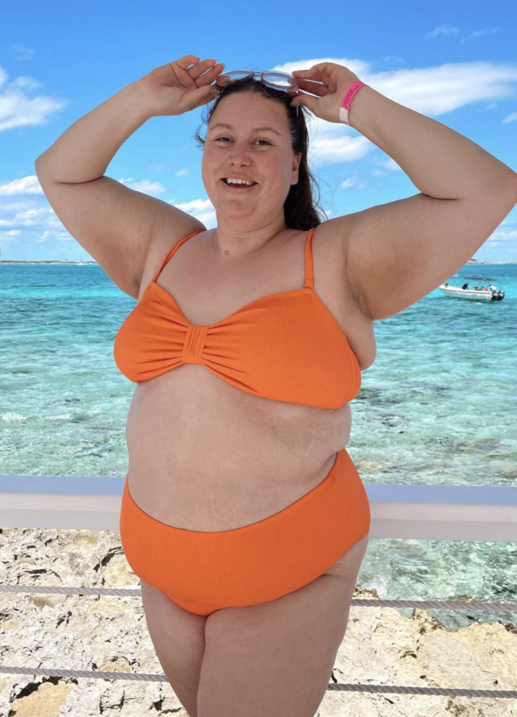 orange plus size bikini 