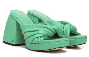 emerald green block heel 